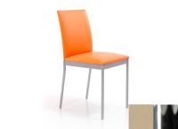Logo Chaise violette - assise en vinyltech beige - pieds chrome 2302_vt-beige_chrome