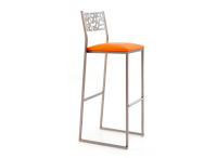 Logo Tabouret spiree  - 77 - assise en vinyltech marron brique - pieds inox 2666_vt-marron-brique_inox