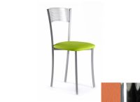 Logo Chaise verveine - assise en vinyltech marron brique - pieds chrome 1911_vt-marron-brique_chrome