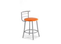 Logo Tabouret mimosa 45 - assise en vinyltech marron brique - pieds inox 1875_vt-marron-brique_inox
