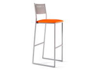 Logo Tabouret souci  - 77 - assise en vinyltech marron brique - pieds argent 2672_vt-marron-brique_argent