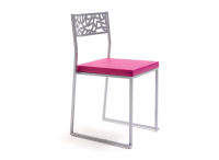 Logo Chaise spiree - assise en vinyltech bleu de france - pieds blanc 2299_vt-bleu-de-france_blanc