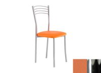 Logo Chaise cam�lia - assise en vinyltech marron brique - pieds chrome 1918_vt-marron-brique_chrome
