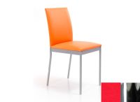Logo Chaise violette - assise en skaitech rouge - pieds chrome 2302_sk-rouge_chrome