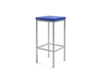 Logo Tabouret iris 77 - assise en vinyltech bleu de france - pieds noir 2732_vt-bleu-de-france_noir