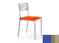 Logo Chaise anmone - assise en vinyltech bleu de france - pieds inox 2631_vt-bleu-de-france_inox