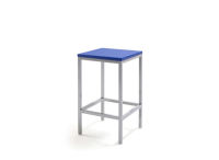 Logo Tabouret iris 63 - assise en vinyltech bleu de france - pieds inox 2731_vt-bleu-de-france_inox