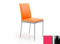 Logo Chaise violette - assise en vinyltech rose - pieds chrome 2302_vt-rose_chrome