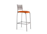 Logo Tabouret glycine 77 - assise en vinyltech marron brique - pieds blanc 2662_vt-marron-brique_blanc