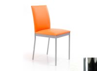 Logo Chaise violette - assise en skaitech blanc - pieds chrome 2302_sk-blanc_chrome