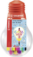 Logo Stabilo stylo-feutre pen 68 mini, colorful ideas, kit de 12 55500181