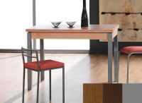 Logo Table mensa ext 110x70 - plateau noyer - pieds argent - ceinture codenontrouve_-wengue 2039_noyer_argent_codenontrouve_-wengue