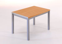 Logo Table saturne ext 80x80 - plateau  - pieds blanc - ceinture en metalique inox 2785__blanc_mt-inox