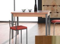 Logo Table mensa ext 120x80 - plateau noyer - pieds inox - ceinture codenontrouve_-noyer 3461_noyer_inox_codenontrouve_-noyer