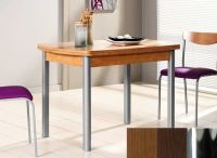 Logo Table hercule 130x80 - plateau noyer - pieds chrome - ceinture codenontrouve_-wengue 1999_noyer_chrome_codenontrouve_-wengue