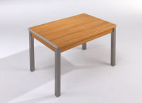 Logo Table mensa ext 100x60 - plateau cerisier - pieds argent - ceinture codenontrouve_-noyer 2033_cerisier_argent_codenontrouve_-noy