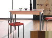 Logo Table mensa ext 100x60 - plateau noyer - pieds inox - ceinture codenontrouve_-wengue 2034_noyer_inox_codenontrouve_-wengue