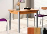 Logo Table hercule 110x70 - plateau cerisier - pieds chrome - ceinture codenontrouve_- 1990_cerisier_chrome_codenontrouve_-