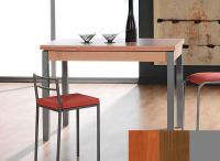 Logo Table mensa ext 120x80 - plateau cerisier - pieds argent - ceinture codenontrouve_-noyer 3461_cerisier_argent_codenontrouve_-noy