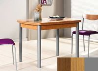 Logo Table hercule 130x80 - plateau noyer - pieds argent - ceinture codenontrouve_- 1999_noyer_argent_codenontrouve_-