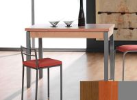 Logo Table mensa ext 120x80 - plateau noyer - pieds argent - ceinture codenontrouve_-cerisier 3461_noyer_argent_codenontrouve_-cerisi