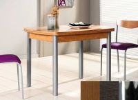 Logo Table hercule 100x60 - plateau noyer - pieds chrome - ceinture codenontrouve_- 1986_noyer_chrome_codenontrouve_-