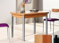 Logo Table hercule 100x60 - plateau  - pieds chrome - ceinture codenontrouve_-cerisier 1986__chrome_codenontrouve_-cerisier