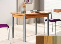 Logo Table hercule 110x70 - plateau noyer - pieds inox - ceinture codenontrouve_- 1990_noyer_inox_codenontrouve_-