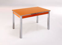 Logo Table mensa ext 135x80 - plateau extra white - pieds blanc - ceinture codenontrouve_-orange 2045_extra-white_blanc_codenontrouve