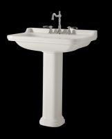 Logo Lavabo ceramique waldorf 60-55 cm percage 3 trous noir brillant