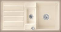 Logo Villeroy & boch - flavia - evier � encastrer villeroy & boch 1 bac, 1 vide-sauce, 1 �gouttoir coloris cappuccino ev3304 02 i2