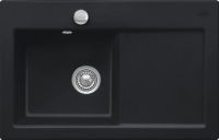 Logo Villeroy & boch - subway flat - evier � fleur villeroy & boch 1 bac, 1 �gouttoir coloris ebony ev6772 2f s5