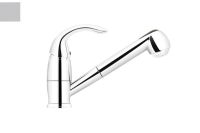 Logo Luisina - mitigeur de cuisine luisina, bec pivotant satin� avec douchette extractible double jet rcd46/do 025