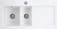 Logo Villeroy & boch - subway xr - evier � encastrer villeroy & boch 1 bac, 1 vide-sauce coloris edelweis ev6720 02 s3