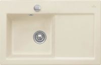 Logo Villeroy & boch - subway flat - evier � fleur villeroy & boch 1 bac, 1 �gouttoir coloris ivory ev6772 2f fu