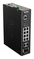 Logo Switch industriel 10 ports giga + 2 ports sfp dont 8 ports poe budget 240w format rail-din dis-200g-12ps