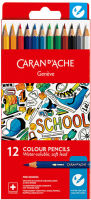 Logo Caran d'ache crayons de couleur school, tui carton de 12 86020385