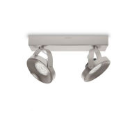 Logo Applique murale led philips spur nickel satin 2 x4.5w ajustable 1000lm  - couleur blanc chaud ph-8718696125281