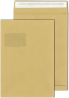 Logo Mailmedia faltenversandtasche c4, mit fenster, natron braun 8703891