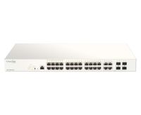 Logo 24 ports poe/poe+ +4 combo ge/sfp budget poe 370w 1 an de licence offert nuclias cloud dbs-2000-28p