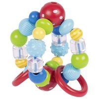Logo Hochet lastique balle, perles rouges  pois blancs 736560