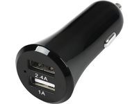 Logo Car chargeur officiel 2 usb 2.4a+1a/17w es80102-black