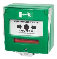 Logo Declencheur manuel vert 2 contacts  avec capot 2 contacts avec capot dmv2c