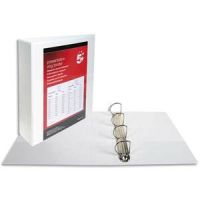 Logo 5 etoiles classeur personnalisable 2 faces, 4 anneaux 60 mm en d. en polypropylne blanc. 962251