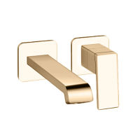 Logo Lavabo mural regular quadri s 2 trous bec 18 cm or rose quadri s -