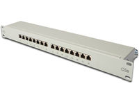 Logo Digitus cat 5e digitus panneau de brassage de classe d blind� 16�ports rj45 8p8c lsa 1�uh montage en rack couleur gris ral 7035 