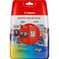 Logo Canon pg-540xl/cl541xl value pack blister security 4x6 phot paper gp-501 50sheets + xl black & xl colour cartridges 2448522