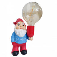 Logo Gnome c�ramique terminer couleur �bleu/rouge avec ampoule led g125 