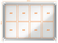 Logo Vitrine d'affichage intrieur, 8xa4, porte coulissante, mtal - nobo  5533788