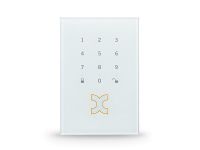 Logo Lecteur de badge ss fil rfid mifare  desfire legic + clavier blanc tactile keypad-touch kkpt